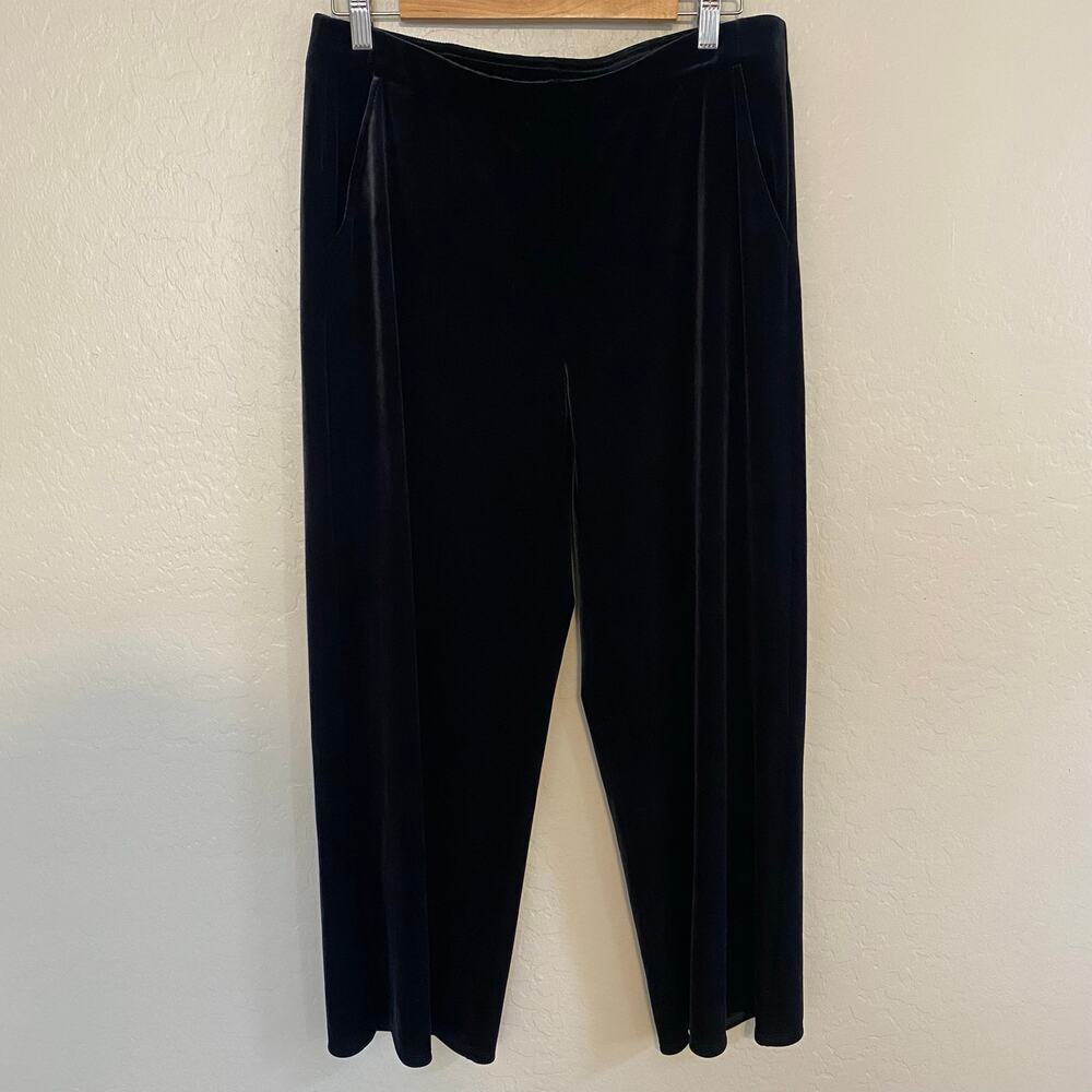 J. Jill Wearever Collection Full Leg Pant Velvet Velour Womens Sz Medium Petite